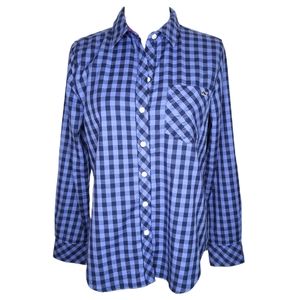 Vineyard Vines Cotton Cashmere Blend Plaid Button Down Shirt Blue Purple 4